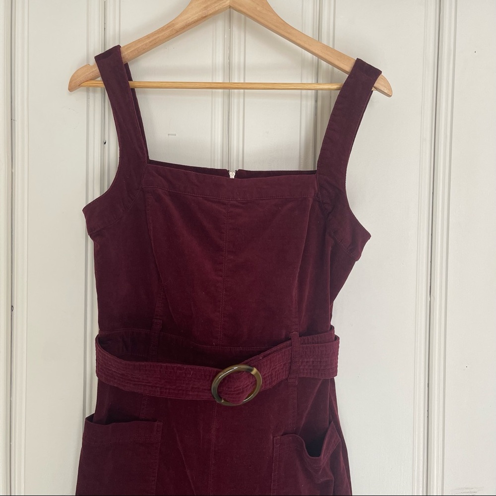 Anthropologie Pilcro Corduroy Jumpsuit Burgundy